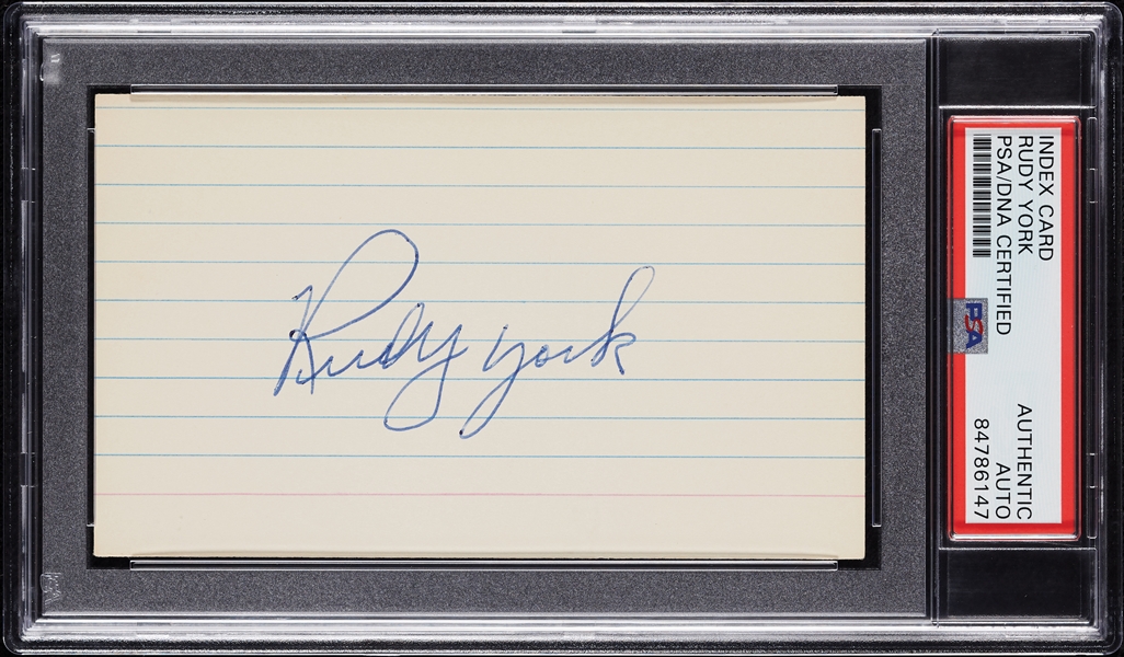 Rudy York Signed 3x5 Index Card (PSA/DNA)