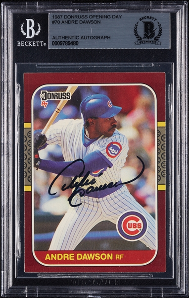 Andre Dawson Signed 1987 Donruss Opening Day No. 70 (BAS)