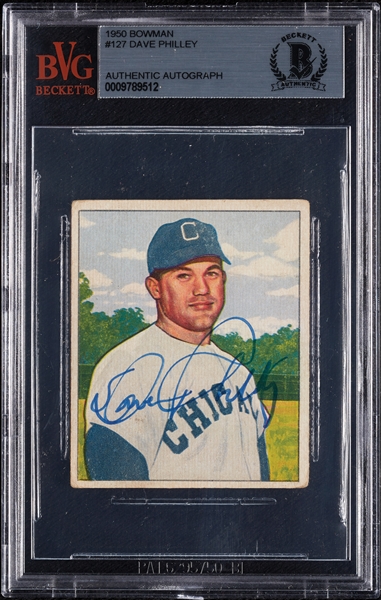 Dave Philley Signed 1950 Bowman No. 127 (BAS)