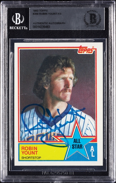Robin Yount Signed 1983 Topps No. 389 (BAS)