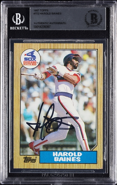 Harold Baines Signed 1987 Topps No. 772 (BAS)
