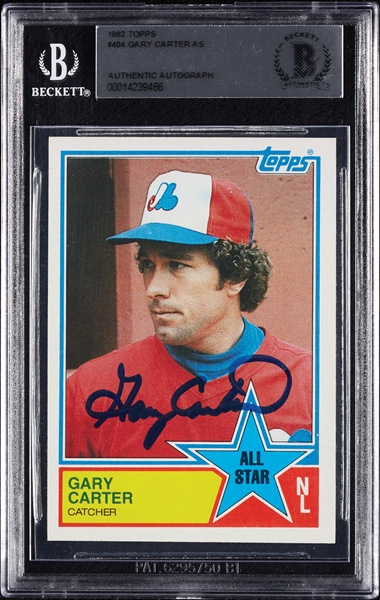 Gary Carter Signed 1983 Topps No. 404 (BAS)
