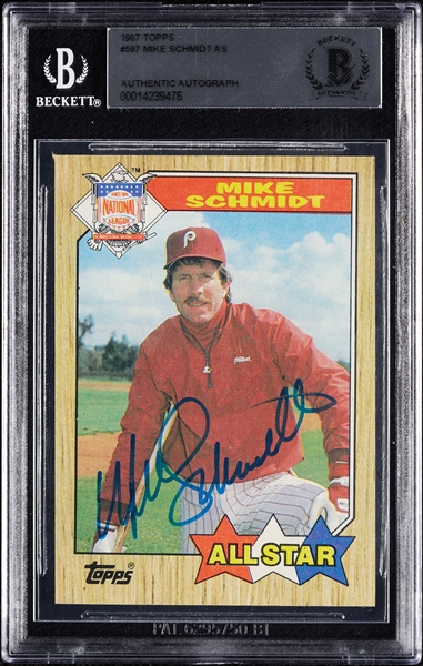 Mike Schmidt Signed 1987 Topps No. 597 (BAS)