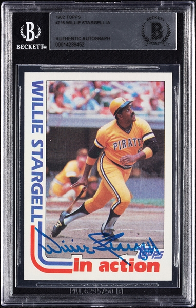 Willie Stargell Signed 1982 Topps No. 716 (BAS)