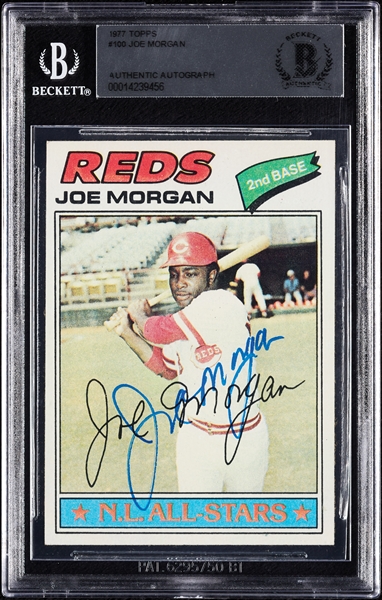 Joe Morgan Signed 1977 Topps No. 100 (BAS)