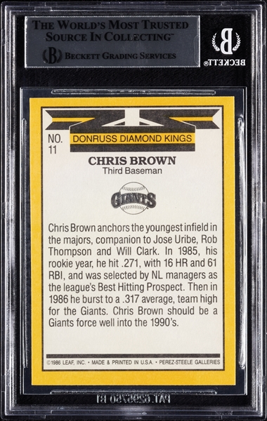 Chris Brown Signed 1987 Donruss No. 11 (BAS)