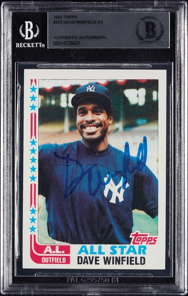 Dave Winfield Signed 1982 Topps No. 553 (BAS)