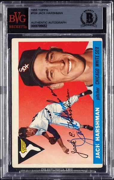 Jack Harshman Signed 1955 Topps No. 104 (BAS)