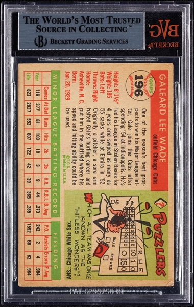 Gale Wade Signed 1955 Topps No. 196 (BAS)