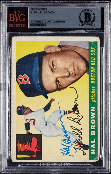 Hal Brown Signed 1955 Topps No. 148 (BAS)