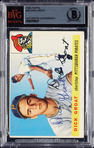 Dick Groat Signed 1955 Topps No. 26 (BAS)
