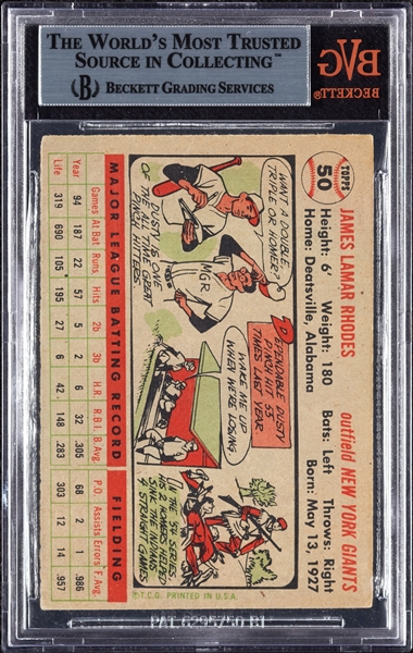 Dusty Rhodes Signed 1956 Topps No. 50 (BAS)