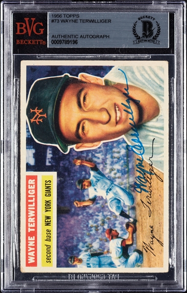 Wayne Terwilliger Signed 1956 Topps No. 73 (BAS)