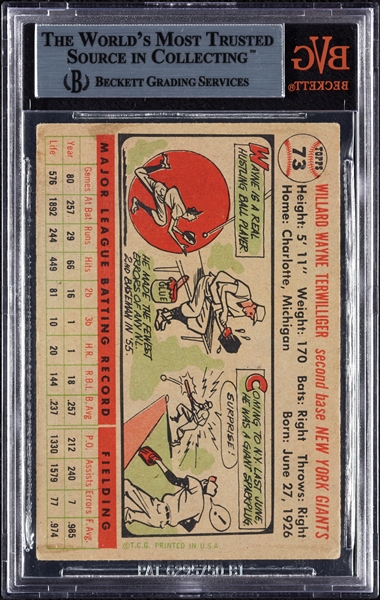 Wayne Terwilliger Signed 1956 Topps No. 73 (BAS)