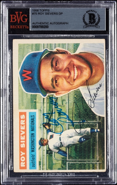 Roy Sievers Signed 1956 Topps No. 75 (BAS)