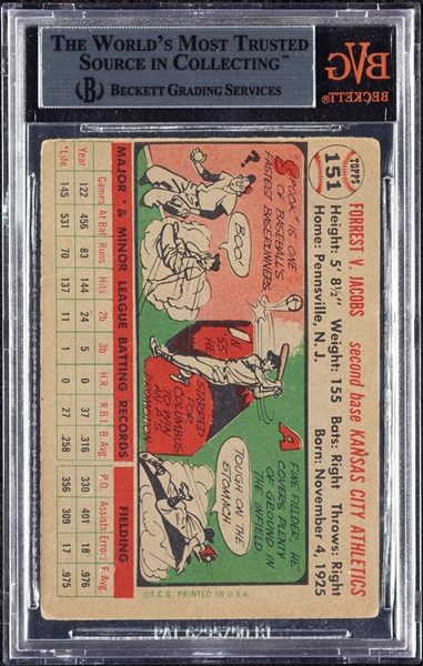 Spook Jacobs Signed 1956 Topps No. 151 (BAS)