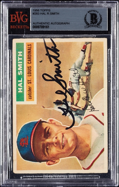 Hal R. Smith Signed 1956 Topps No. 283 (BAS)
