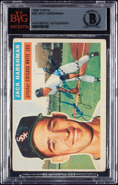 Jack Harshman Signed 1956 Topps No. 29 (BAS)