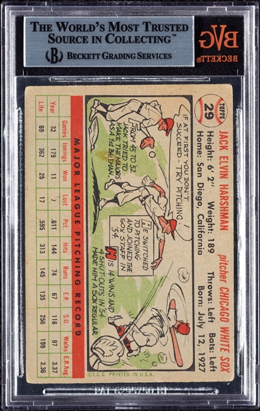 Jack Harshman Signed 1956 Topps No. 29 (BAS)