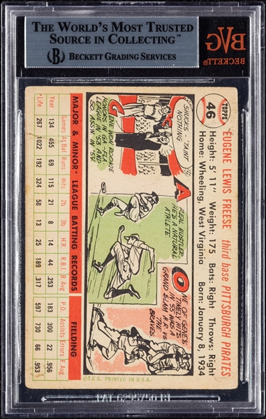 Gene Freese Signed 1956 Topps No. 46 (BAS)