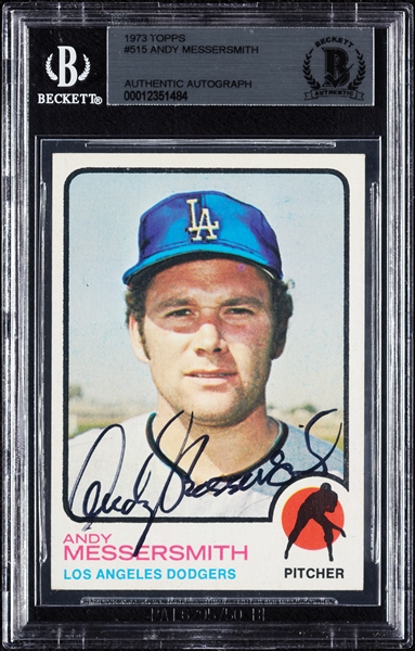 Andy Messersmith Signed 1973 Topps No. 515 (BAS)