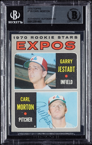Carl Morton Signed 1970 Topps RC No. 109 (BAS)