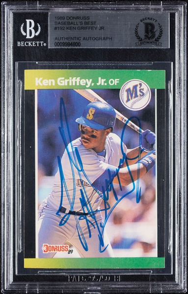 Ken Griffey Jr. Signed 1989 Donruss Baseball's Best RC No. 192 (BAS)