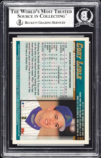 Cory Lidle Signed 1998 Topps RC No. 348 (BAS)