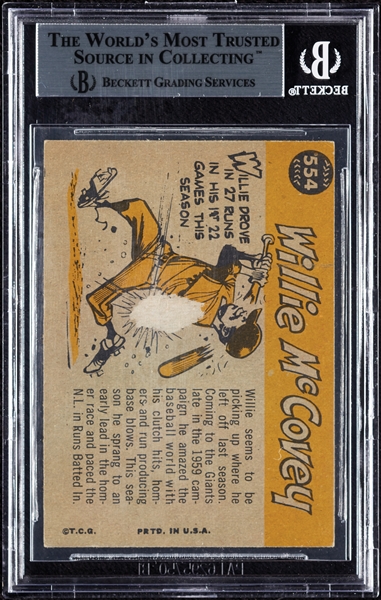 Willie McCovey Signed 1960 Topps All-Star RC No. 554 (BAS)