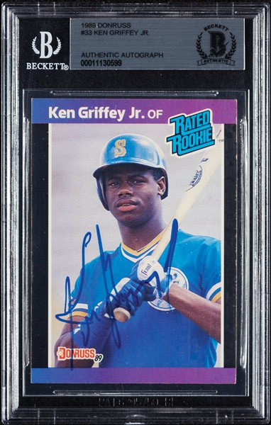 Ken Griffey Jr. Signed 1989 Topps RC No. 33 (BAS)