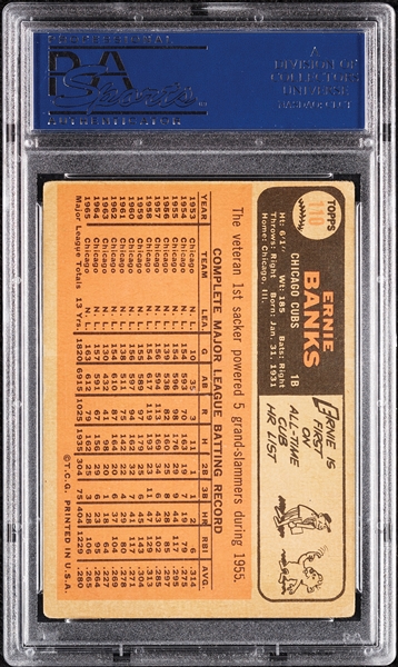Ernie Banks Signed 1966 Topps No. 110 (PSA/DNA)