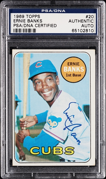 Ernie Banks Signed 1969 Topps No. 20 (PSA/DNA)