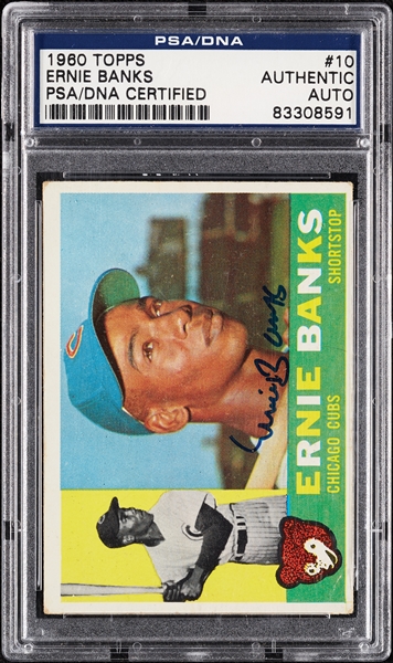 Ernie Banks Signed 1960 Topps No. 10 (PSA/DNA)