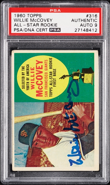 Willie McCovey Signed 1960 Topps RC No. 316 (Graded PSA/DNA 9)
