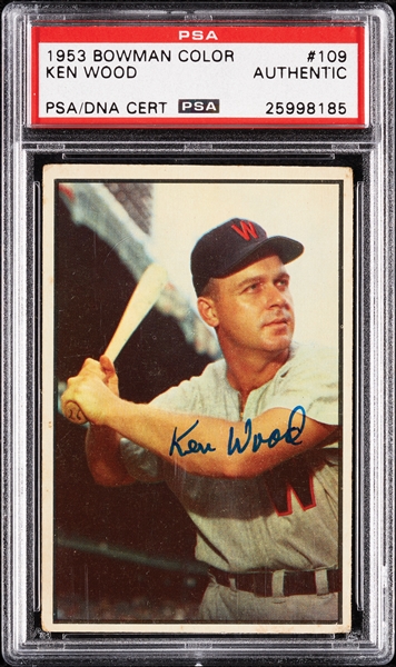 Ken Wood 1953 Bowman Color No. 109 (PSA/DNA)