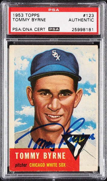 Tommy Byrne Signed 1953 Topps No. 123 (PSA/DNA)