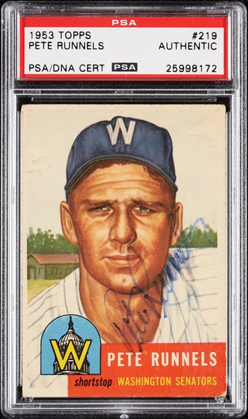 Pete Runnels Signed 1953 Topps No. 219 (PSA/DNA)