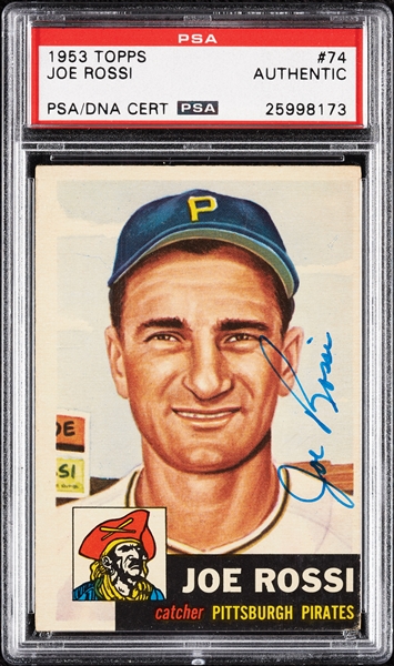 Joe Rossi Signed 1953 Topps No. 74 (PSA/DNA)