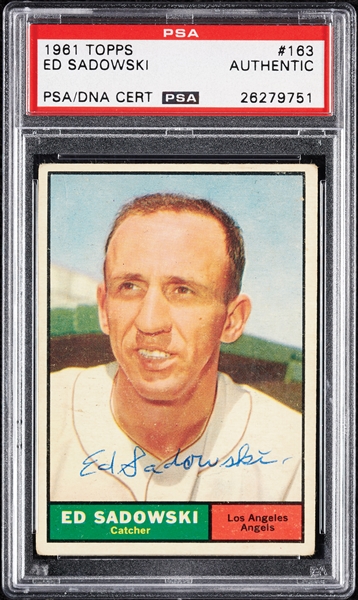 Ed Sadowski Signed 1961 Topps No. 163 (PSA/DNA)
