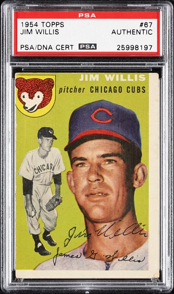 Jim Willis Signed 1954 Topps No. 67 (PSA/DNA)