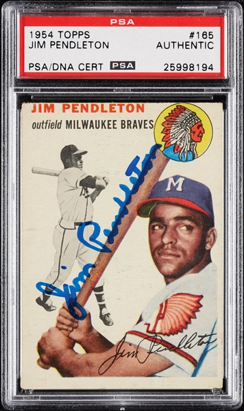 Jim Pendleton Signed 1954 Topps No. 165 (PSA/DNA)