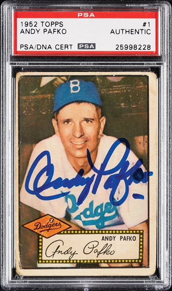 Andy Pafko Signed 1952 Topps No. 1 (PSA/DNA)