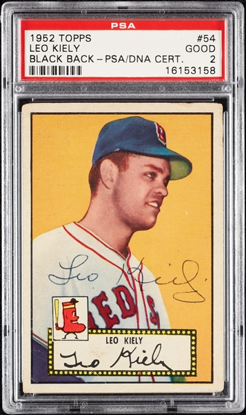 Leo Kiely Signed 1952 Topps No. 54 PSA 2 (PSA/DNA)
