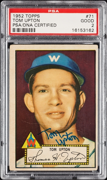Tom Upton Signed 1952 Topps No. 71 (PSA/DNA)