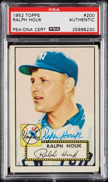 Ralph Houk Signed 1952 Topps No. 200 (PSA/DNA)