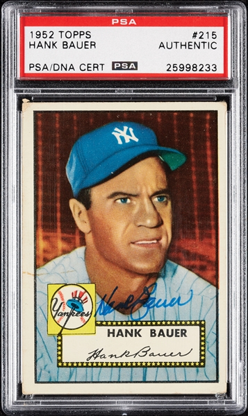 Hank Bauer Signed 1952 Topps No. 215 (PSA/DNA)