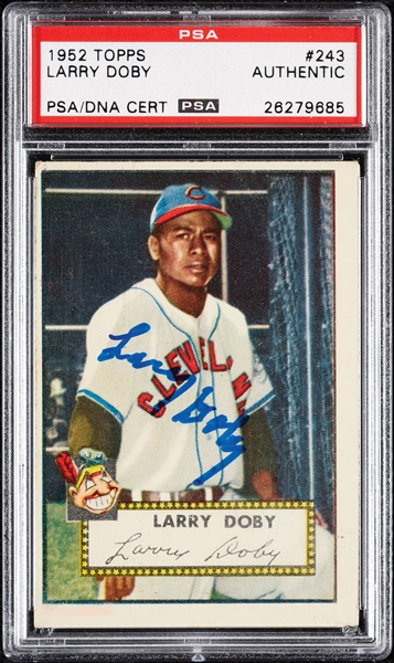 Larry Doby Signed 1952 Topps No. 243 (PSA/DNA)