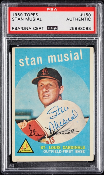 Stan Musial Signed 1959 Topps No. 150 (PSA/DNA)
