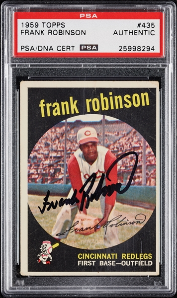 Frank Robinson Signed 1959 Topps No. 435 (PSA/DNA)