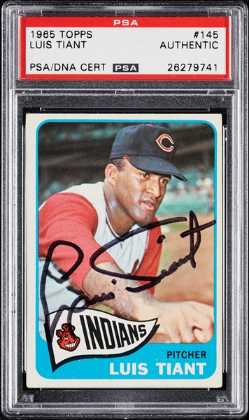 Luis Tiant Signed 1965 Topps No. 145 (PSA/DNA)